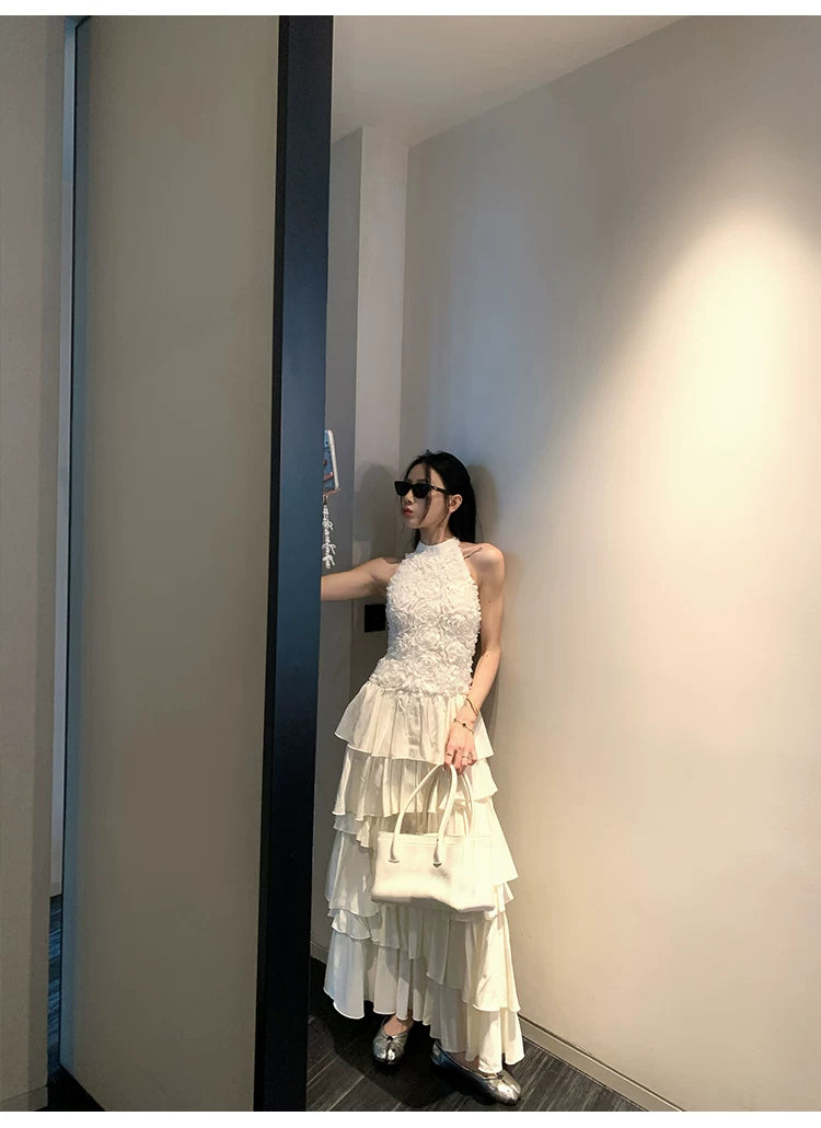 YOUNG KYLIN Neck Sleeveless Backless Waist Dress