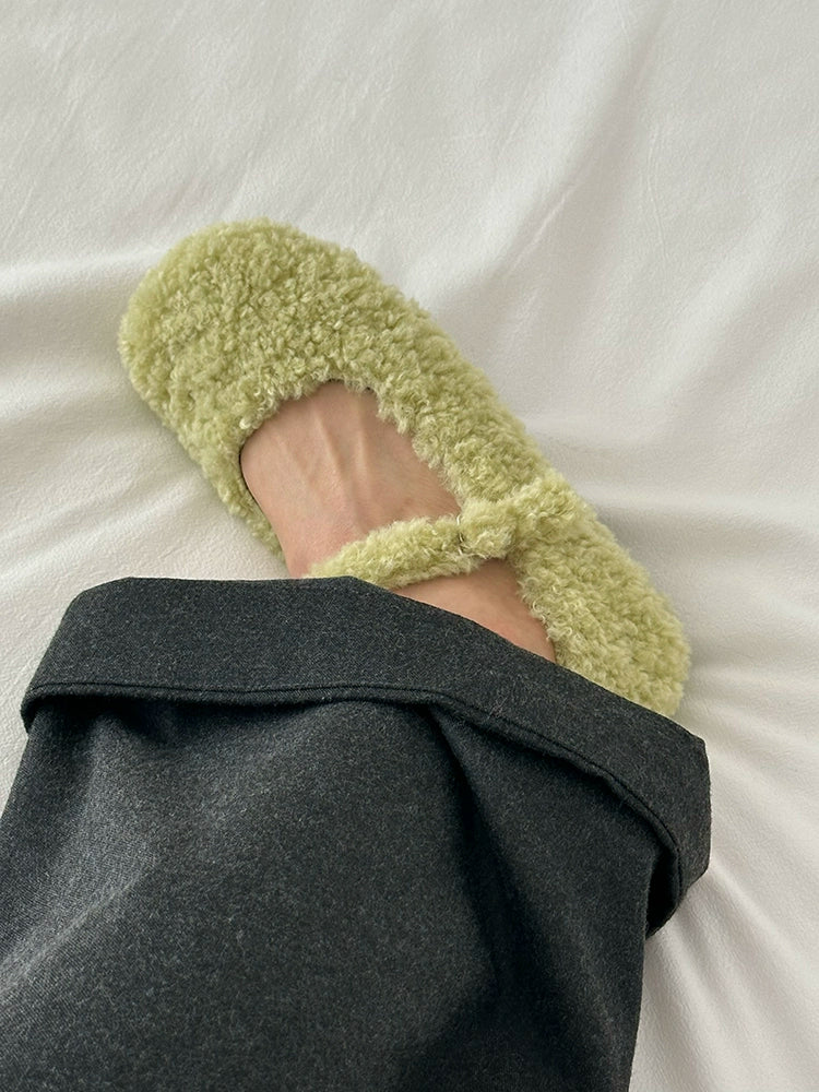 ENNUI Fluffy Mary Jane Loafers Plush Shoes