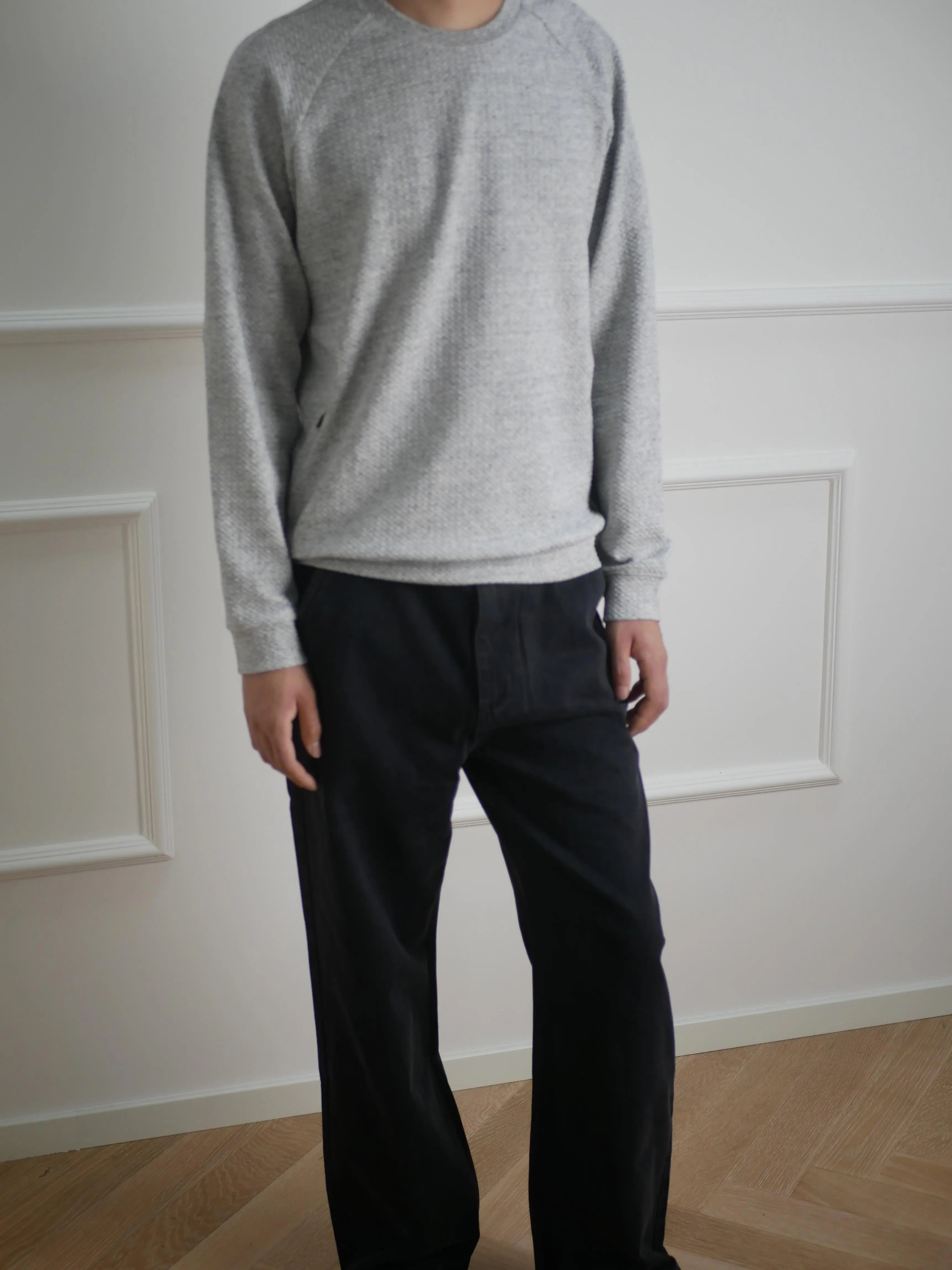 NO LOGO Minimalist Loose Straight Suit Pants