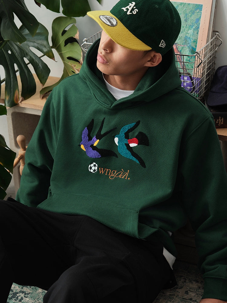 Battles Oolong Ball Double Bird Towel Embroidered Hooded Sweater