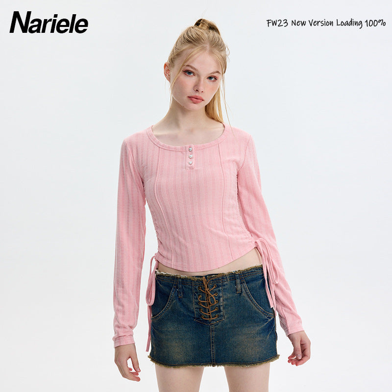 Nariele American U-neck Niche Drawstring Hottie Top