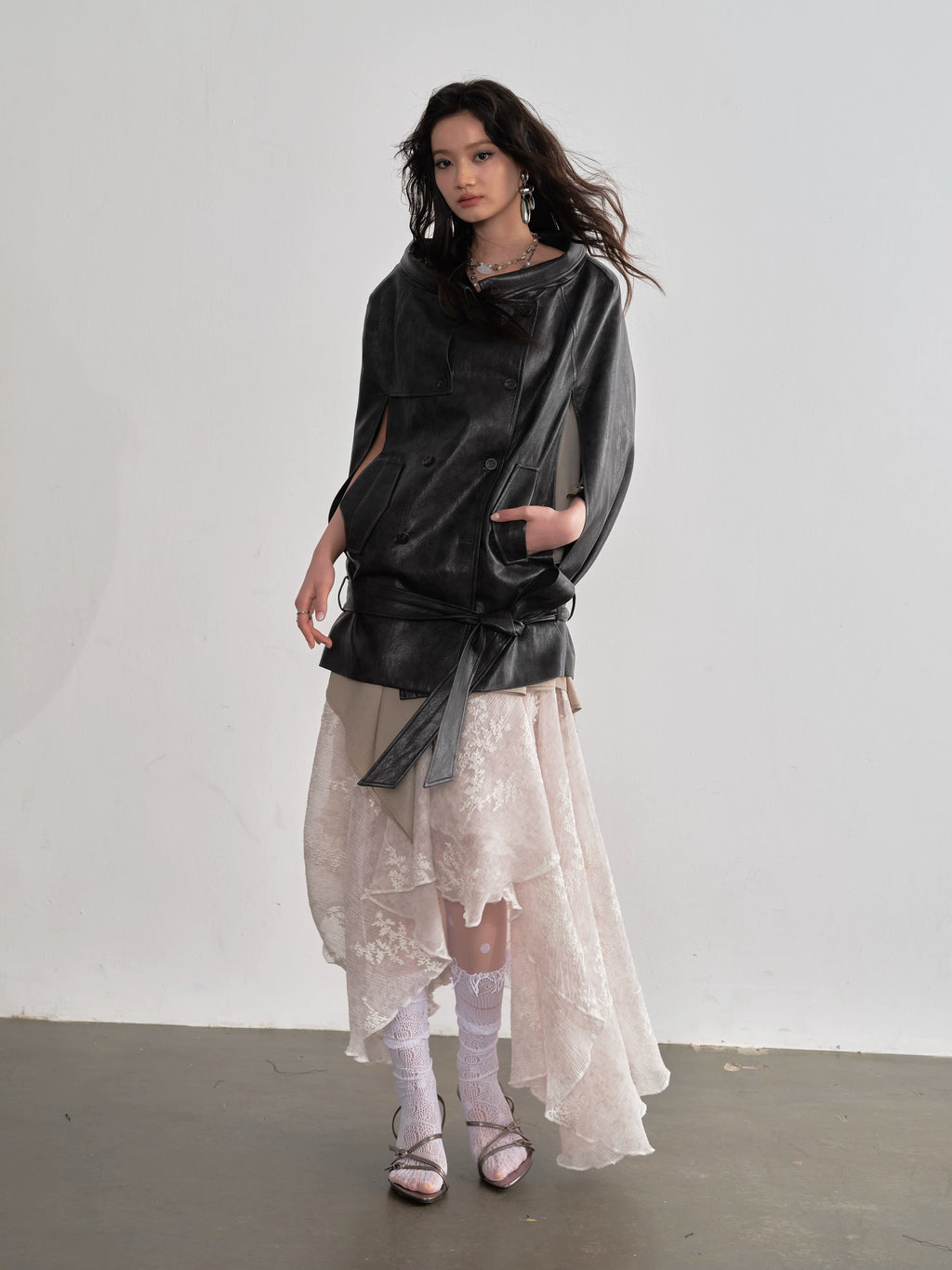 JNYLON Vintage Cape-style Shawl Jacket
