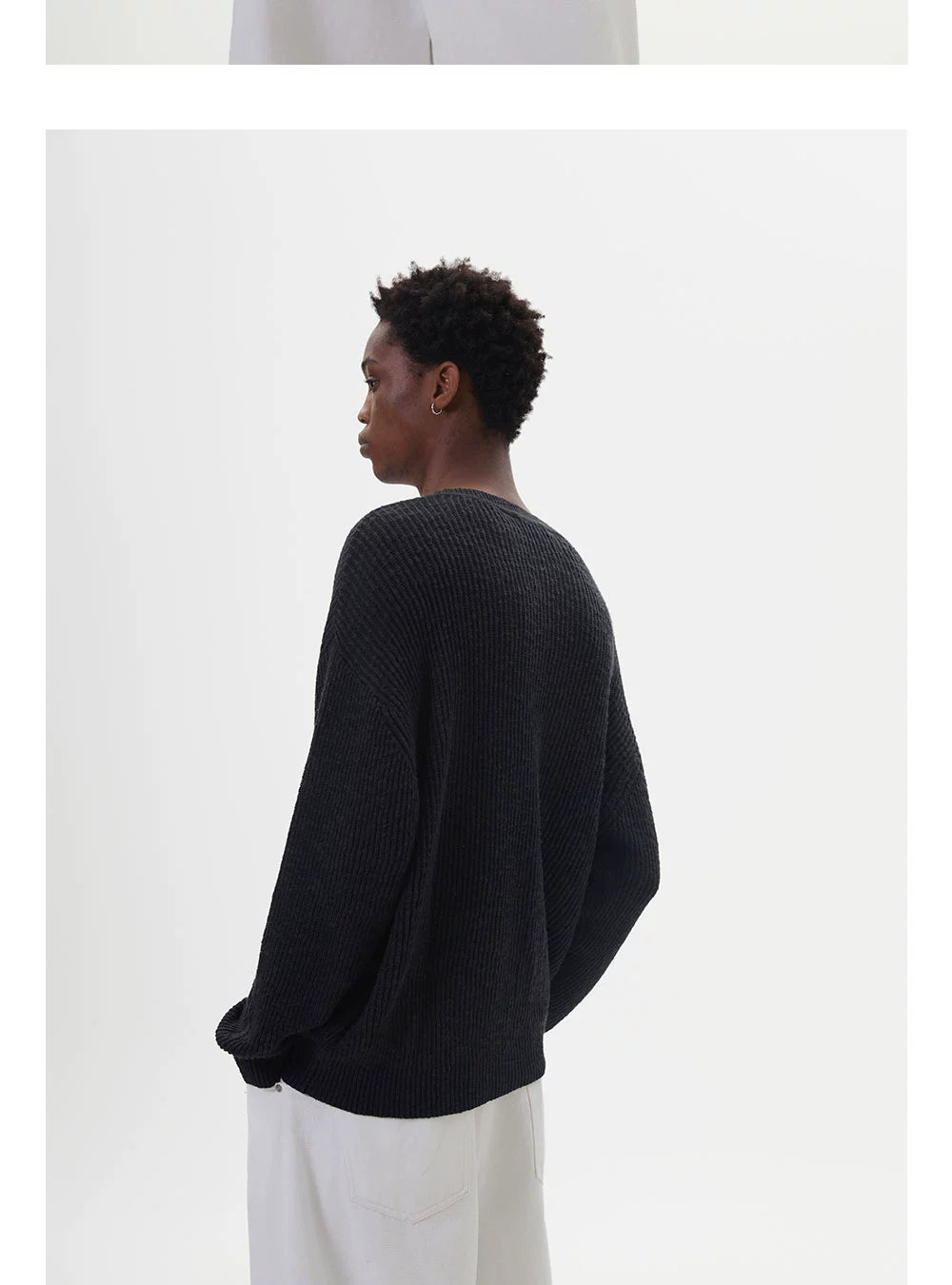 Anniehall Textured Slub Belly Yarn Sweater