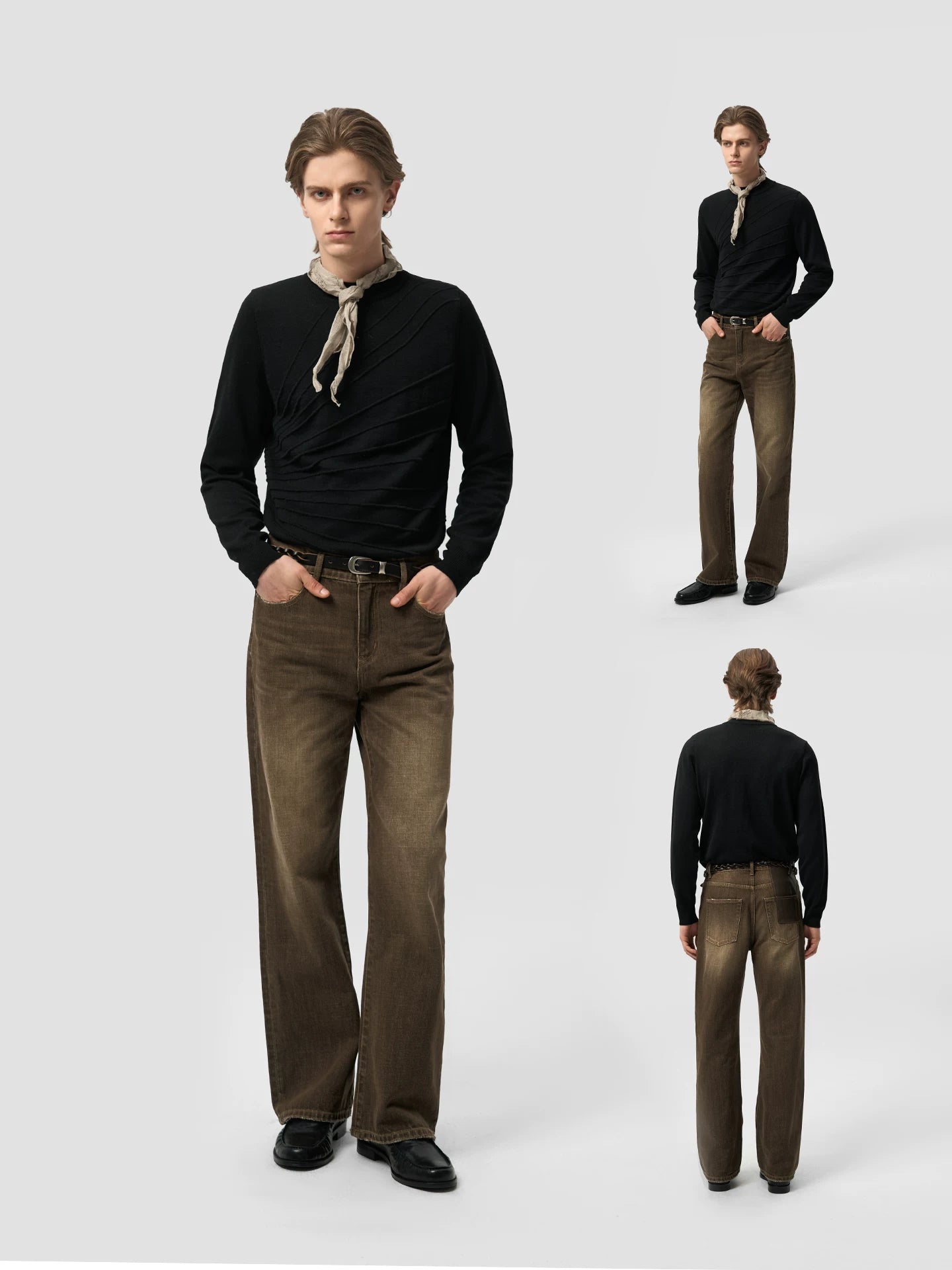Slight Vogue Vintage Back Waist Pocket Leather Jeans