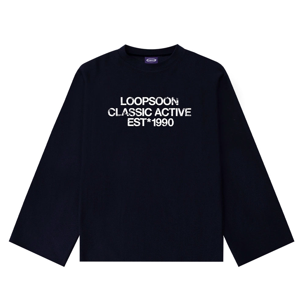 Loopsoon Crew Neck Sleeves Open Versatile Casual Long Sleeves