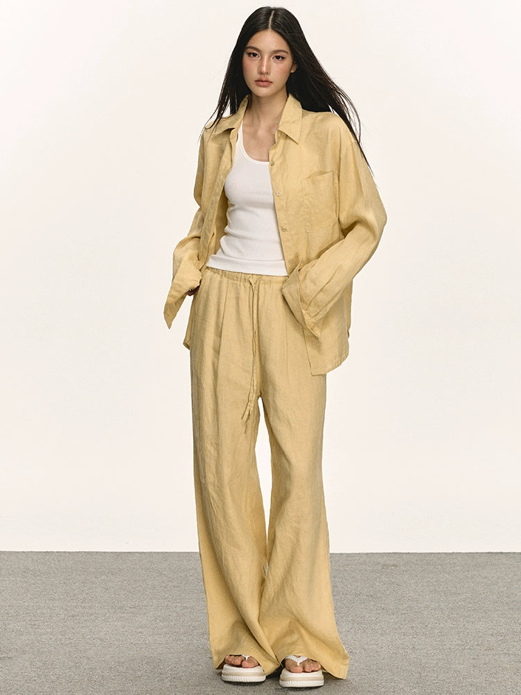 Anna Aneae Sunscreen Shirt Jacket Wide-leg Pants Two-piece Set