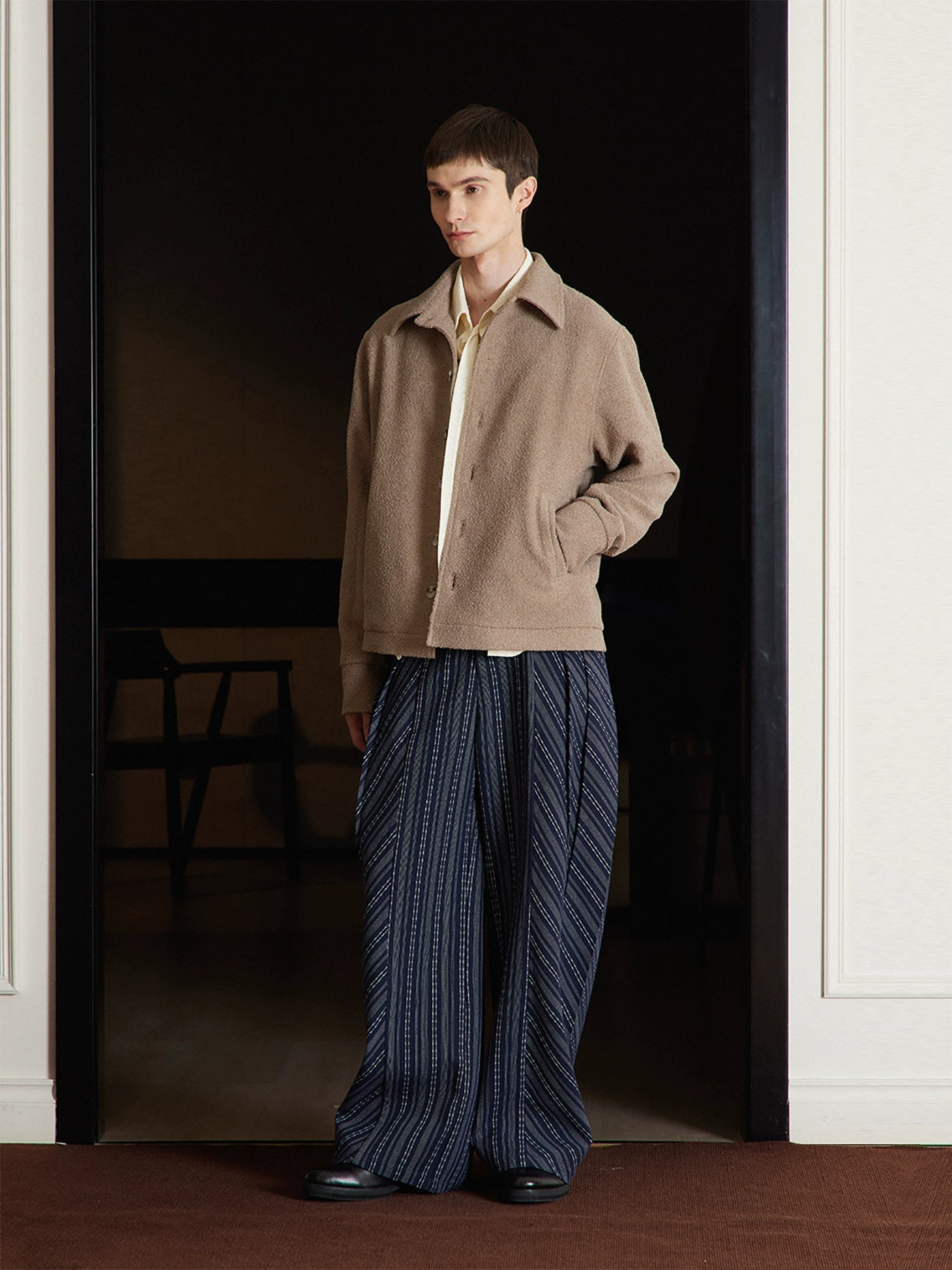 TZ Killer Versatile Loose Striped Pleated Trousers