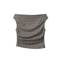 Nariele One-word Collar Short Plaid Vest