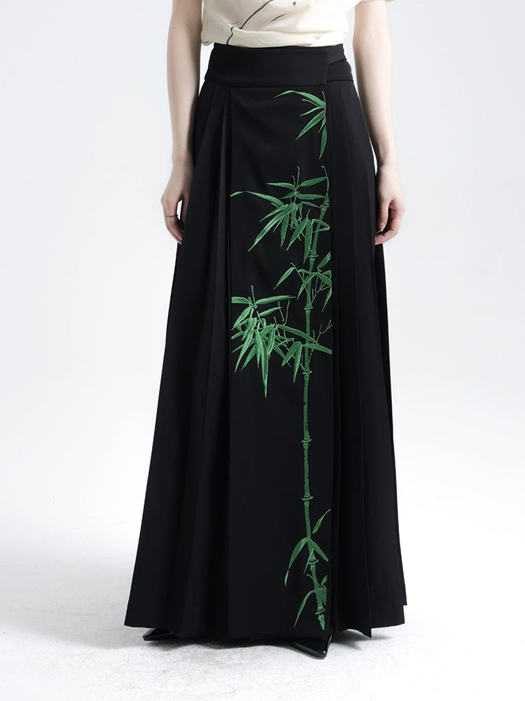 APOZi Embroidered New Chinese Style Skirt
