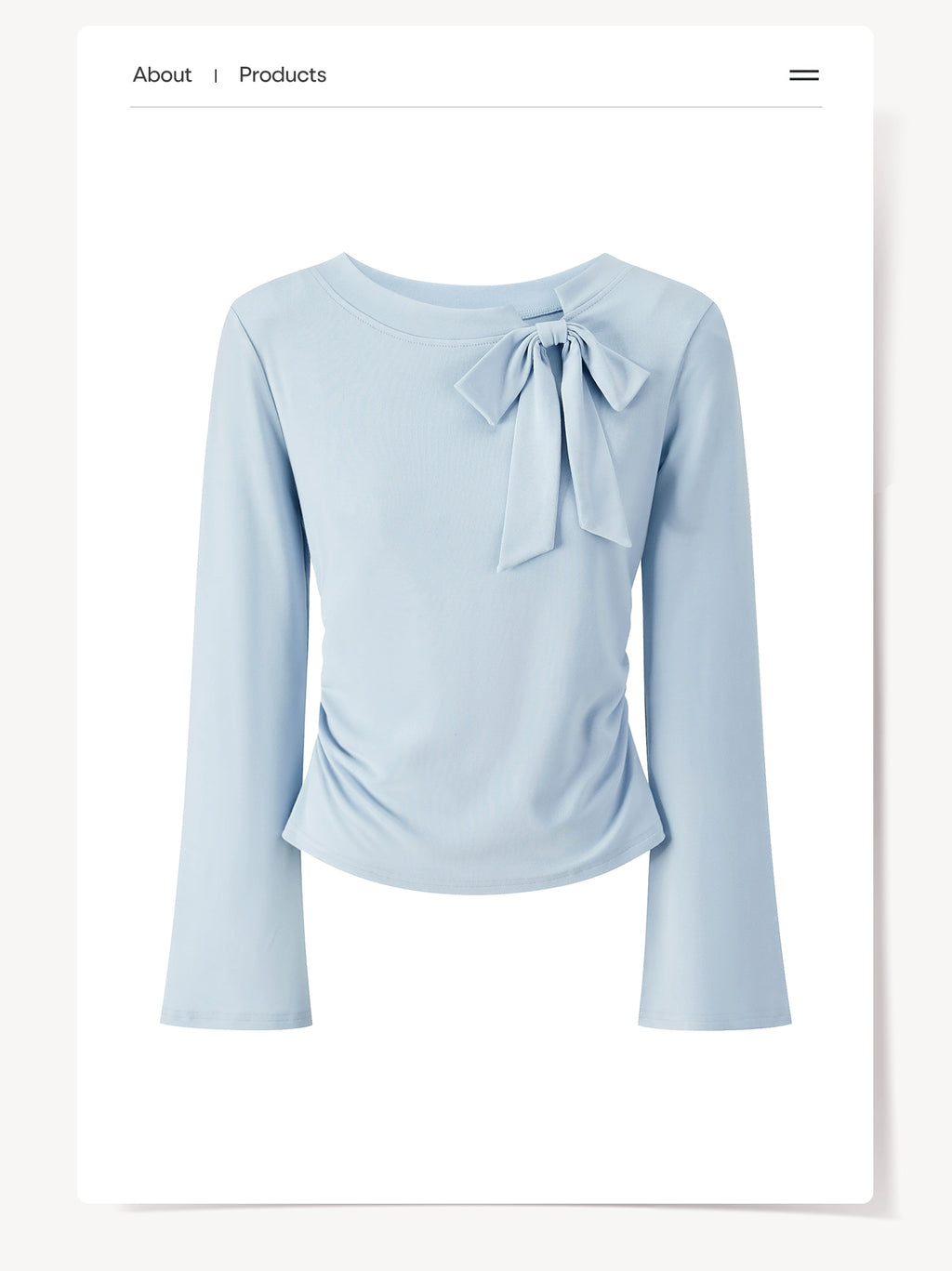 Cantonstory Bow Crew Neck Slim Sleeve