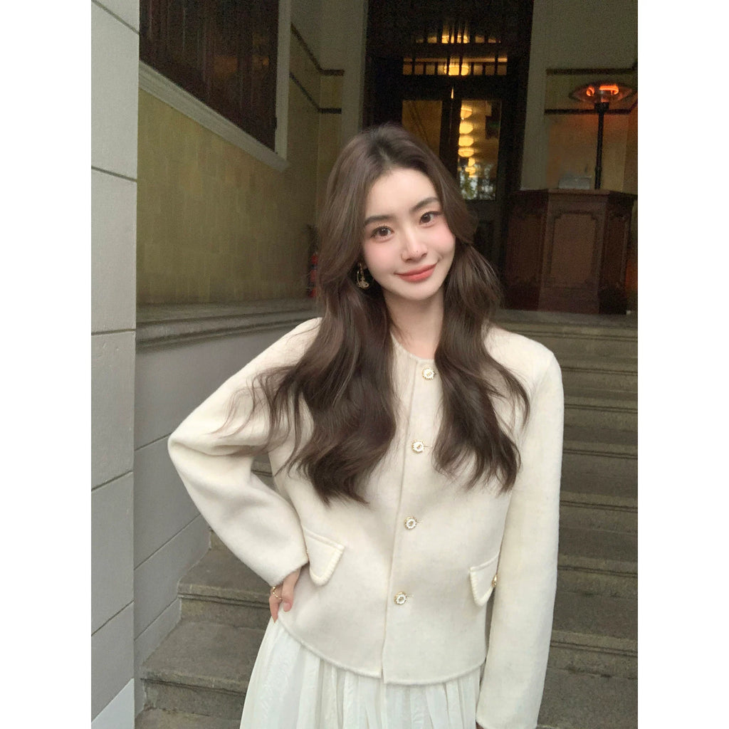 Pusumede Double-sided Short Woolen Coat
