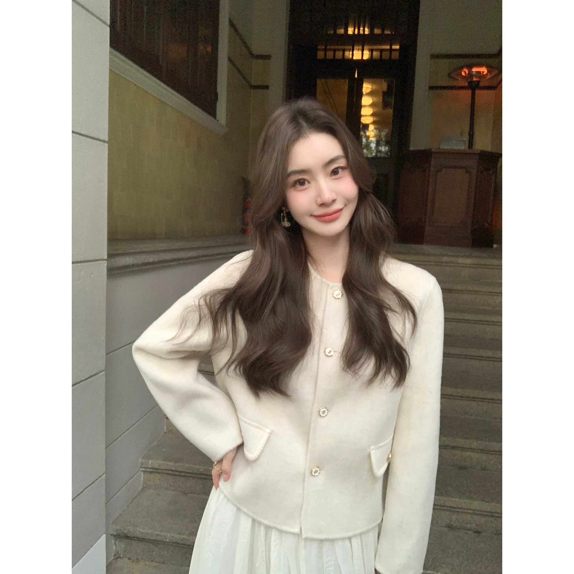 Pusumede Double-sided Short Woolen Coat