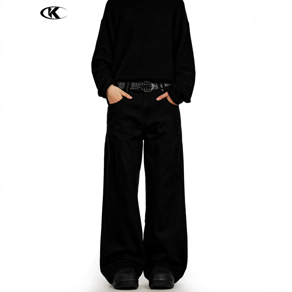11KN Retro Loose and Simple Wide-leg Pants