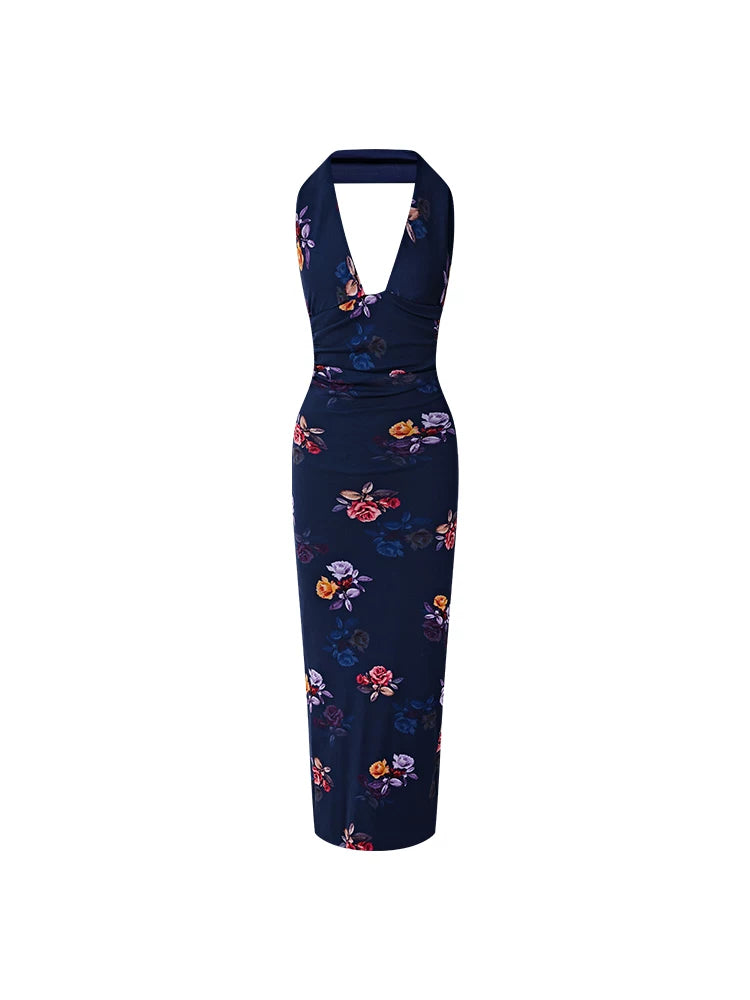 FINDYAWINGS Deep V Leak Back Neck Dress