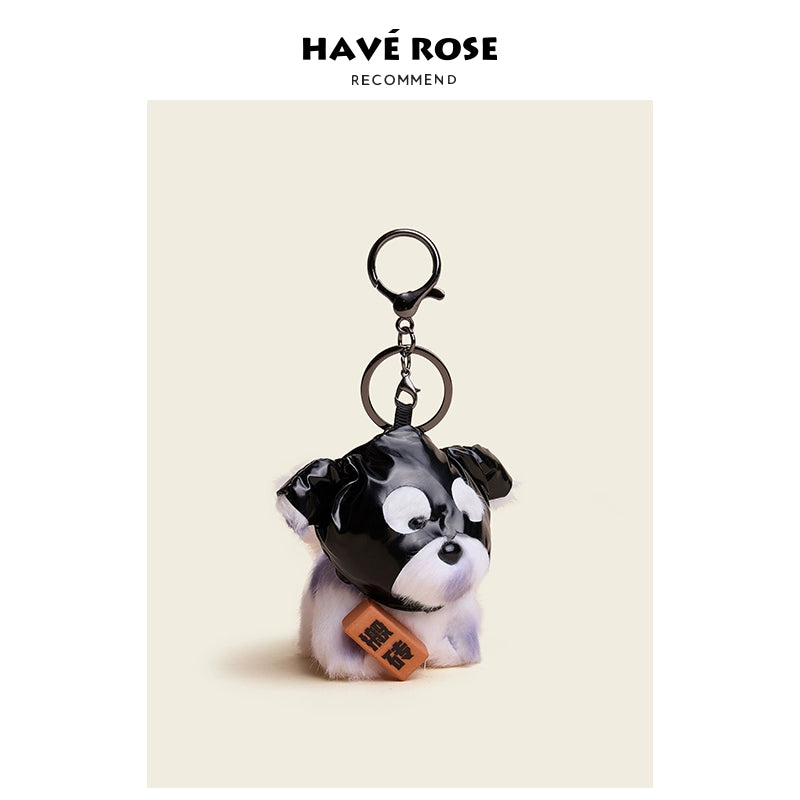 HAVEROSE Masked Dog Plush Doll Pendant
