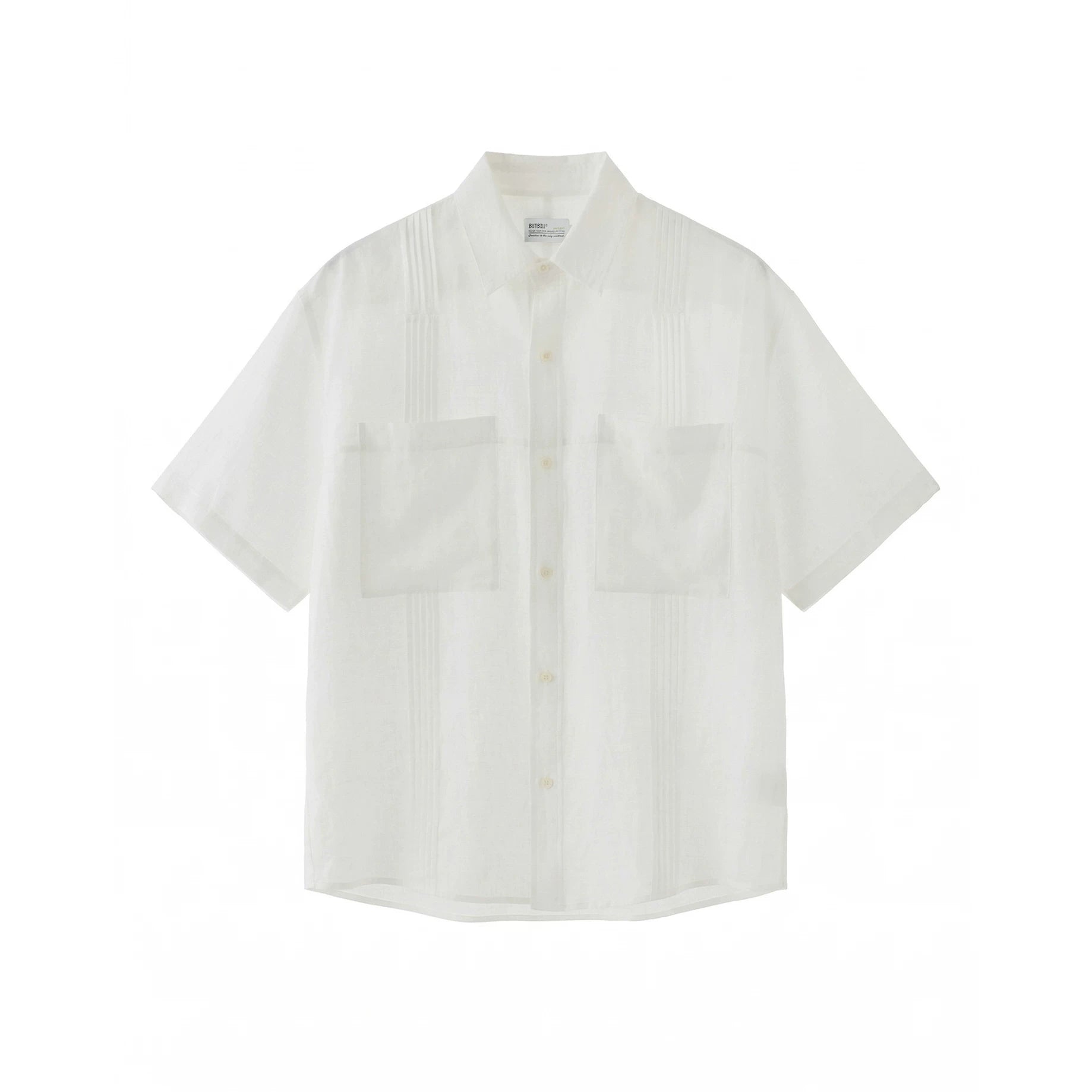 BUTTBILL Vintage Loose Lapel I-pleated Shirt