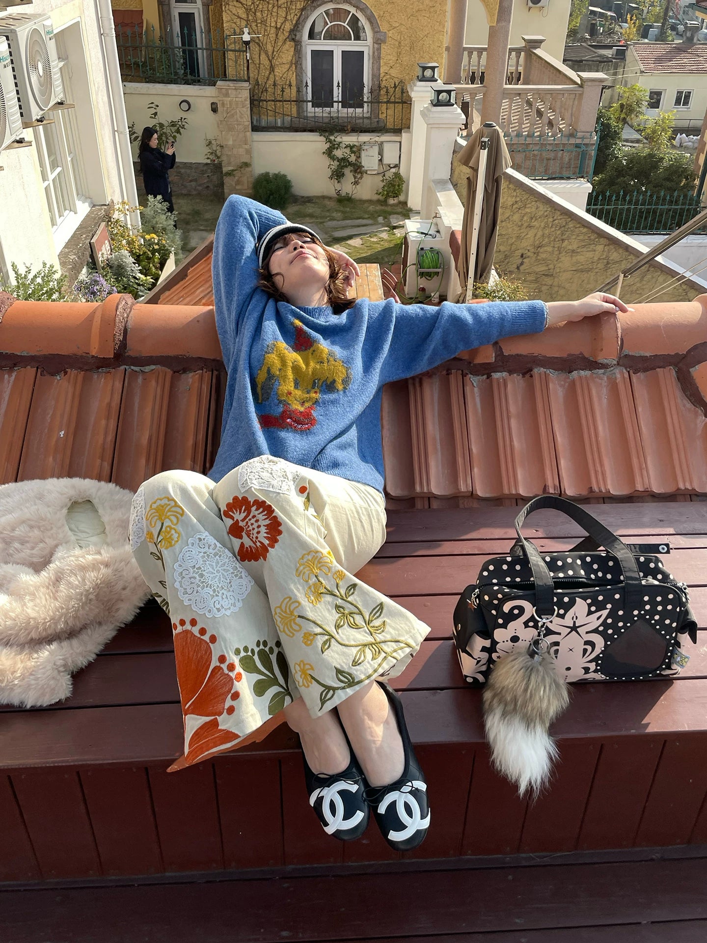 LIVINGTOWN Vintage Loose Casual Versatile Cartoon Puppy Sweater