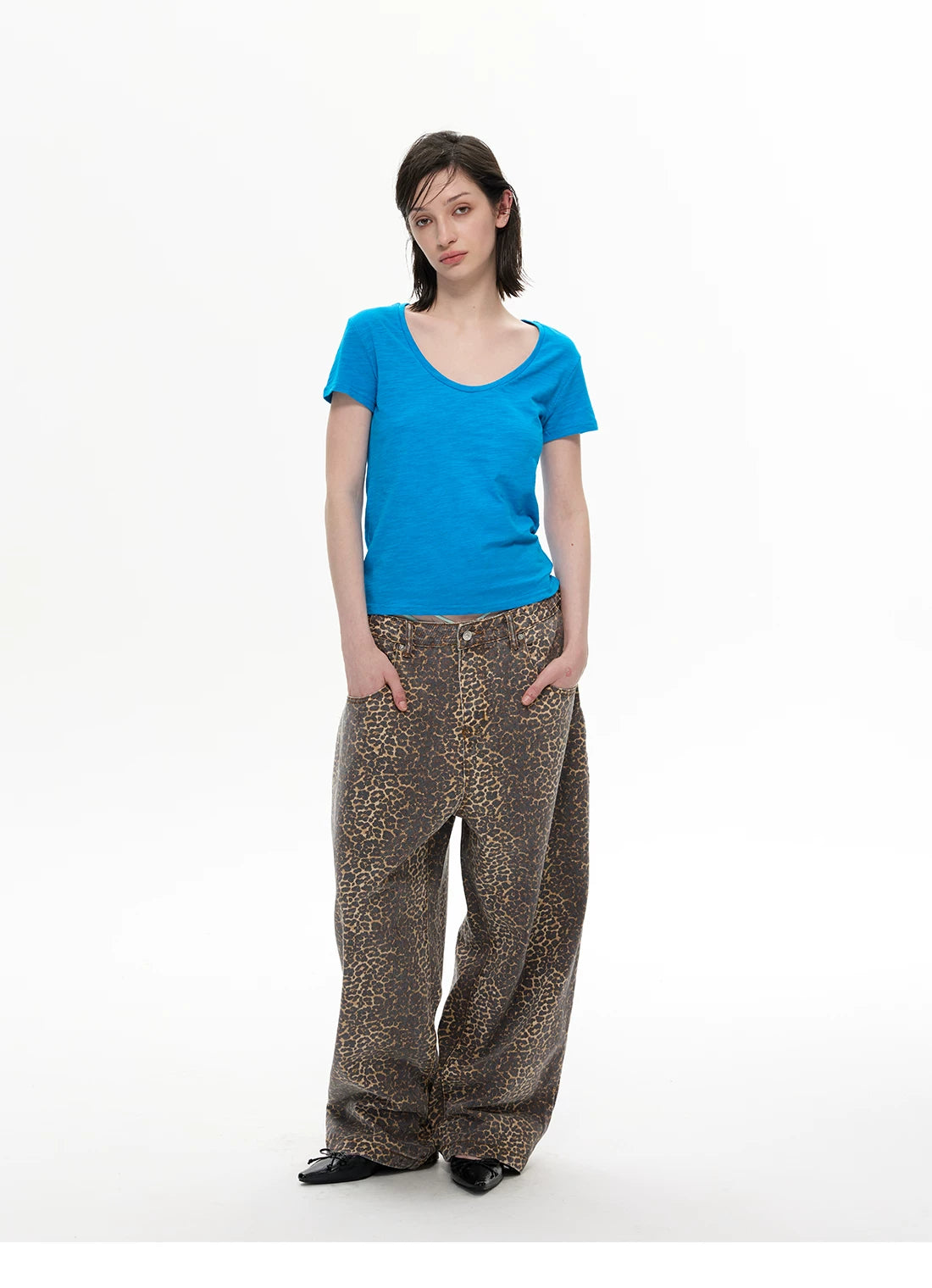 WLNEXT Premium U-neck Comfortable Casual Tee