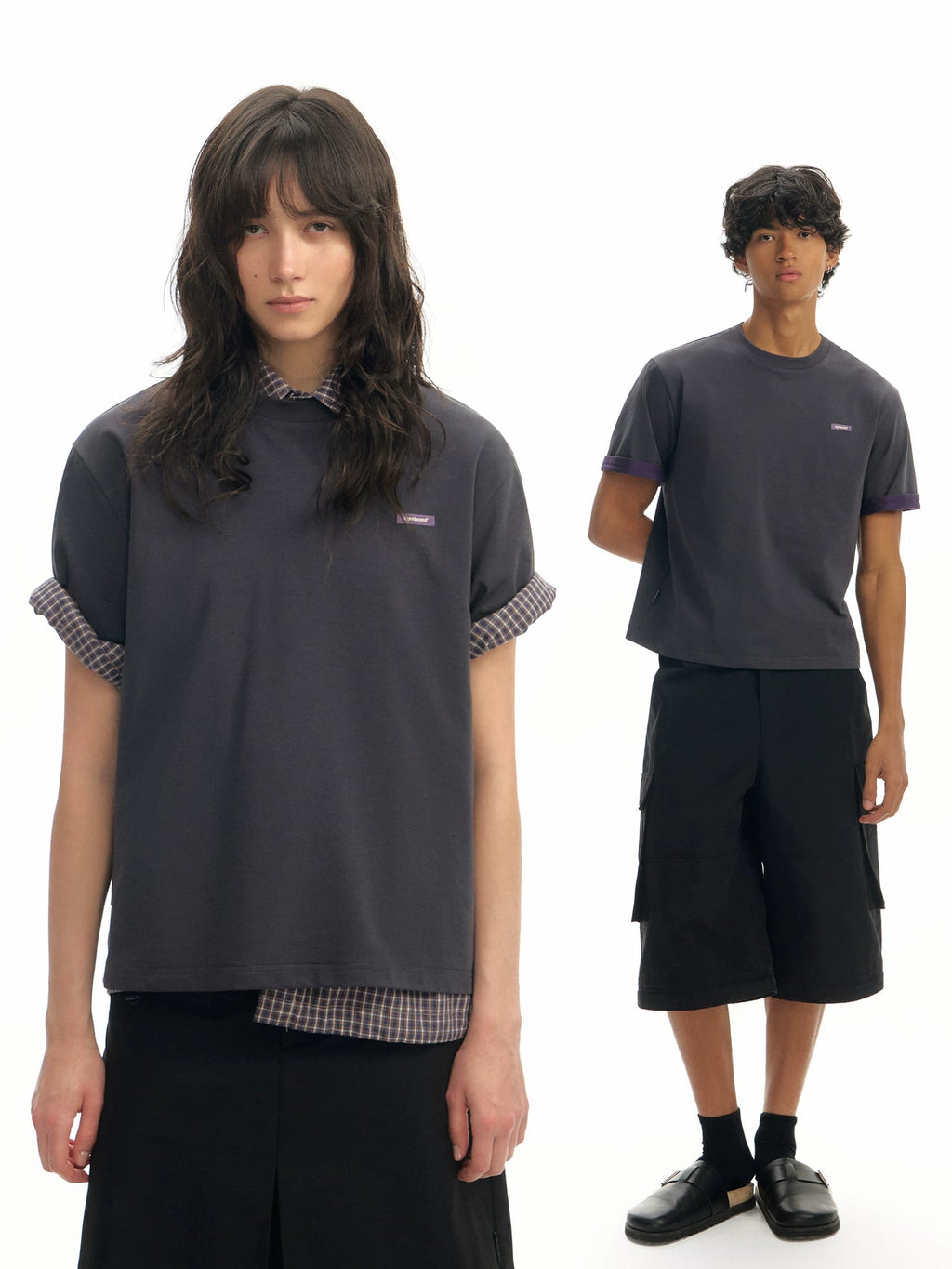 TGNS Contrasting Sleeve Casual Tee