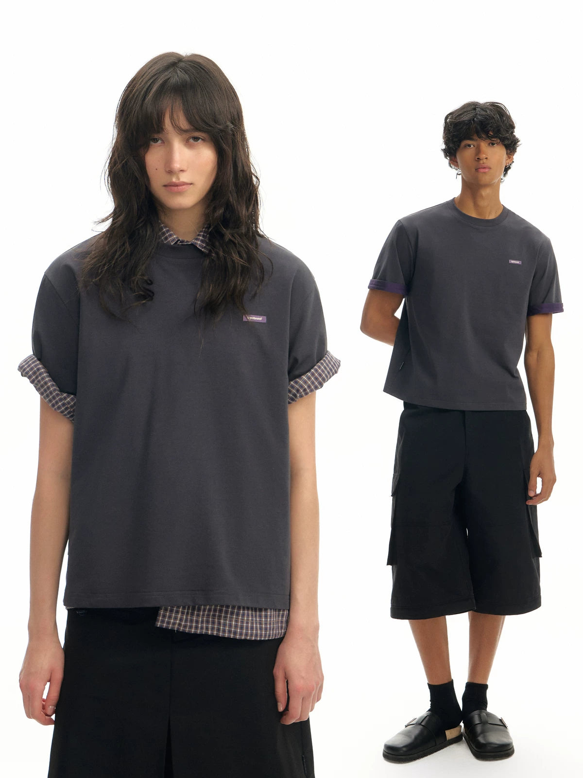 TGNS Contrasting Sleeve Casual Tee