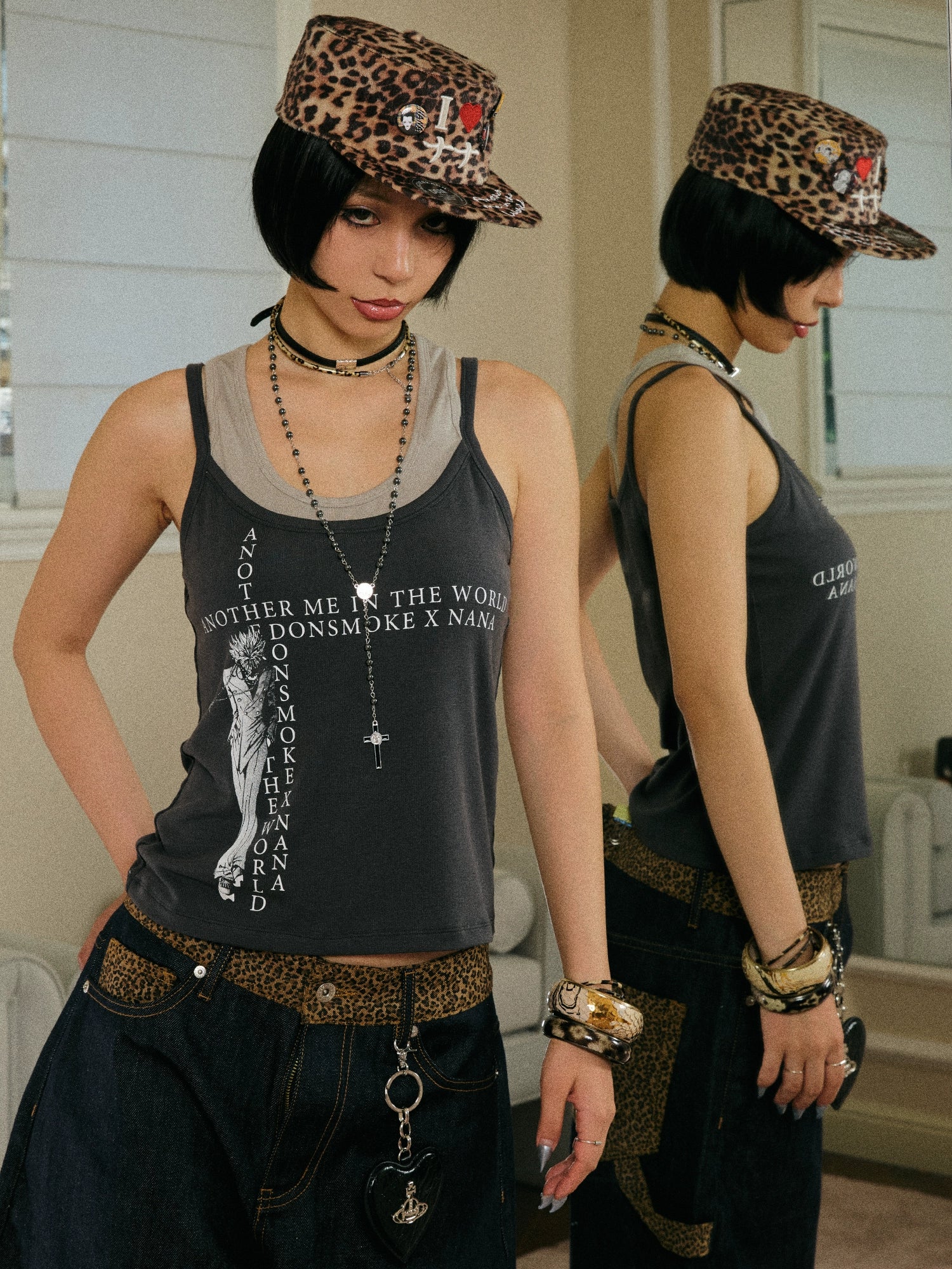 DONSMOKE Slim-fit Fake Two-piece Vest