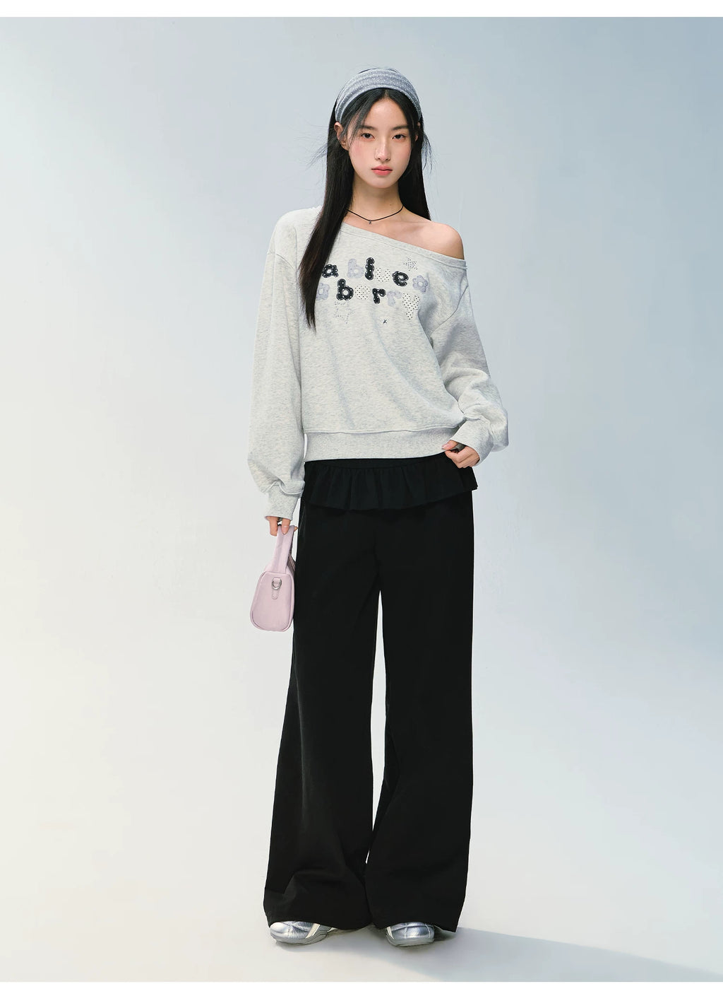 Ablueberry Fake Two-Piece Fart Curtain Straight Casual Pants
