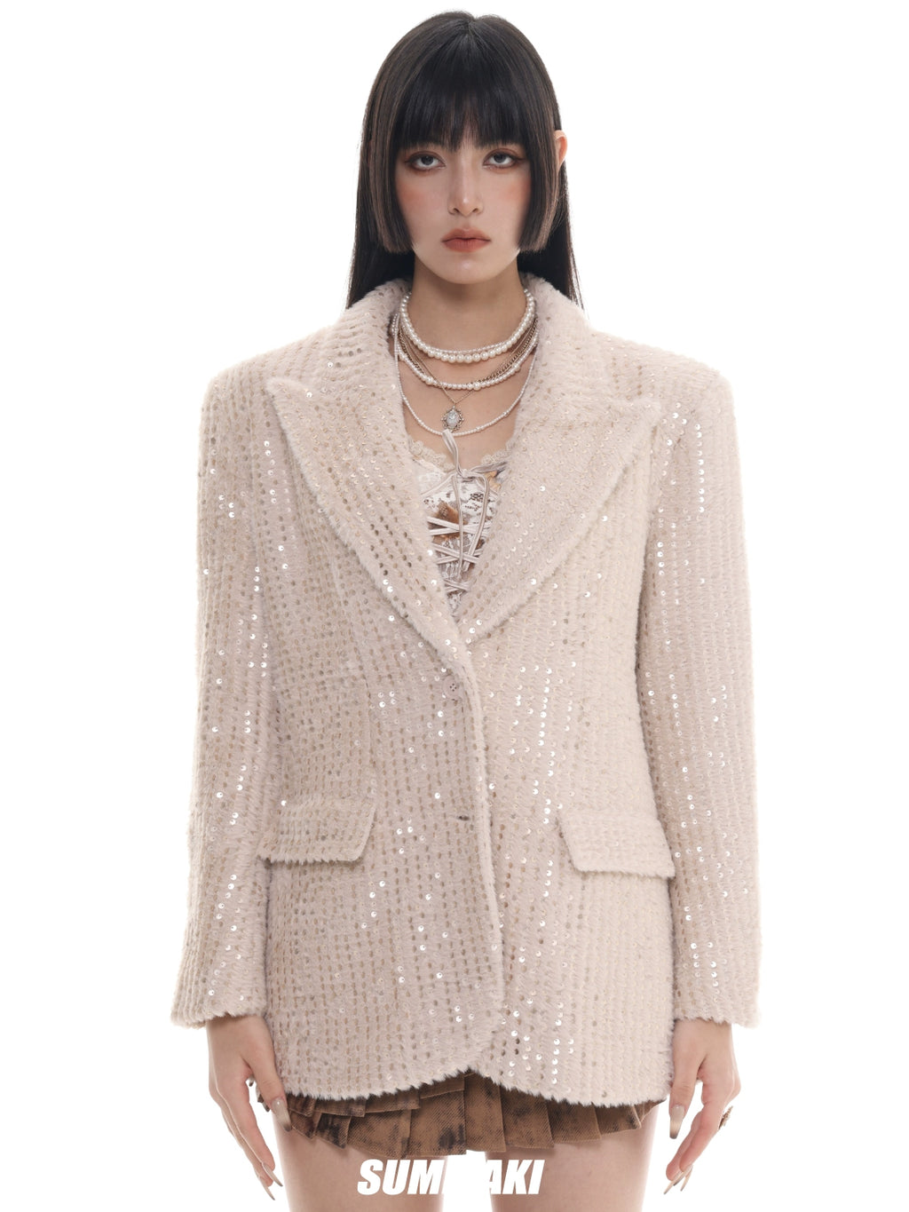 SUMIYAKI Pearl Multi-layer Stacked Belt High-end Light Luxury Necklace