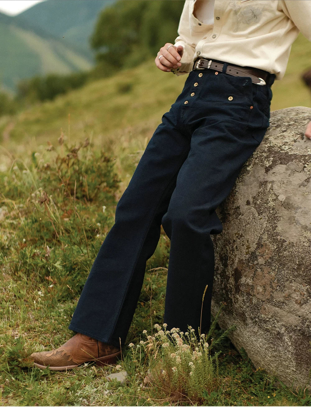 MBBCAR Vintage Versatile Casual Horseshoe-mouth Stitch Belt