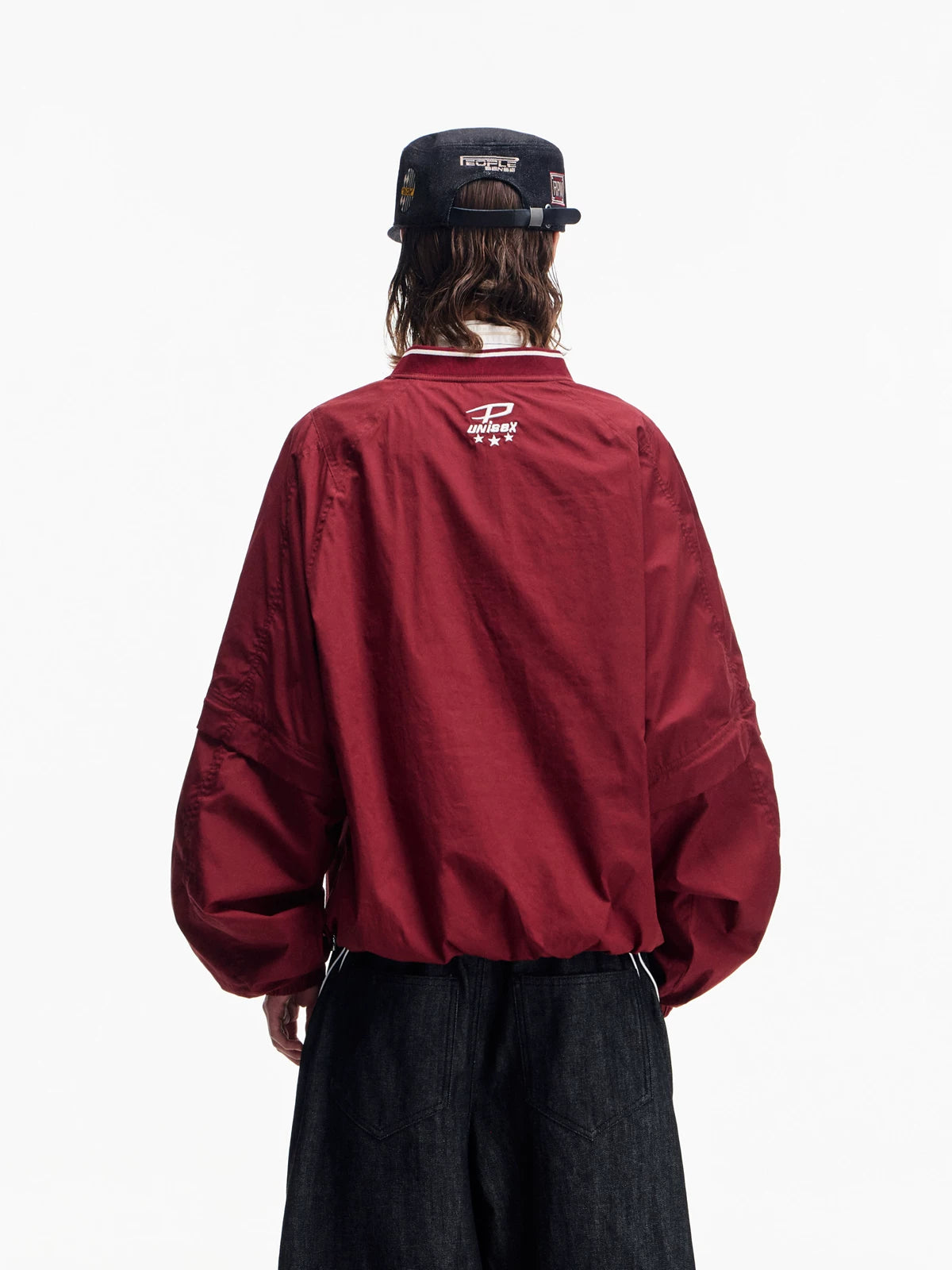 PEOPLESTYLE Badge Embroidered Sports V-neck Sweater