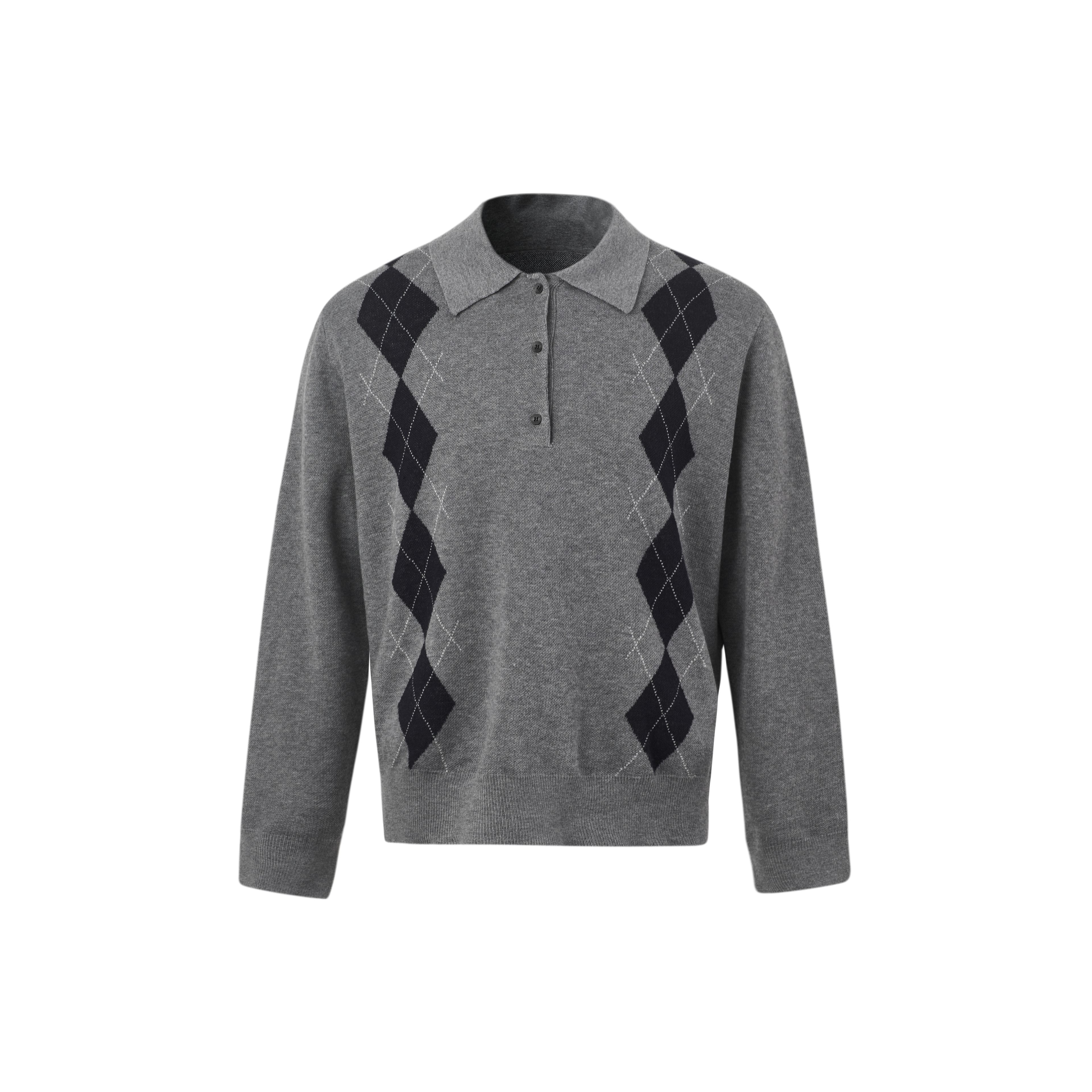 INTENT Vintage Casual Rhombus Knitted Sweater