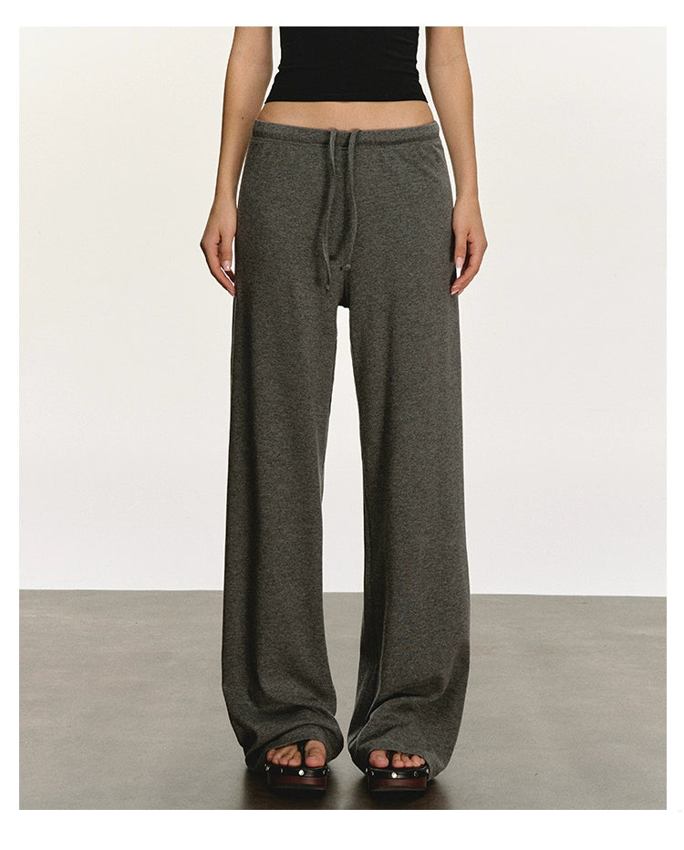 Anna Aneae One-piece Drawstring Casual Lazy Drape Pants