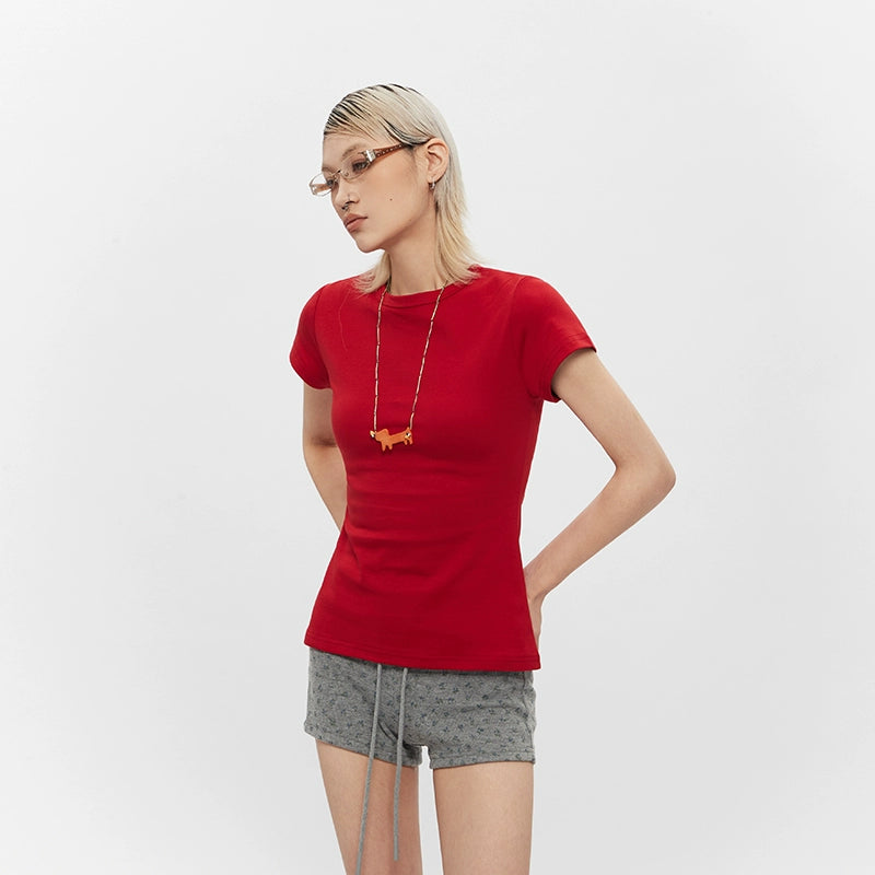 AIRHOOD Casual Slim-fit Front Shoulder Tee