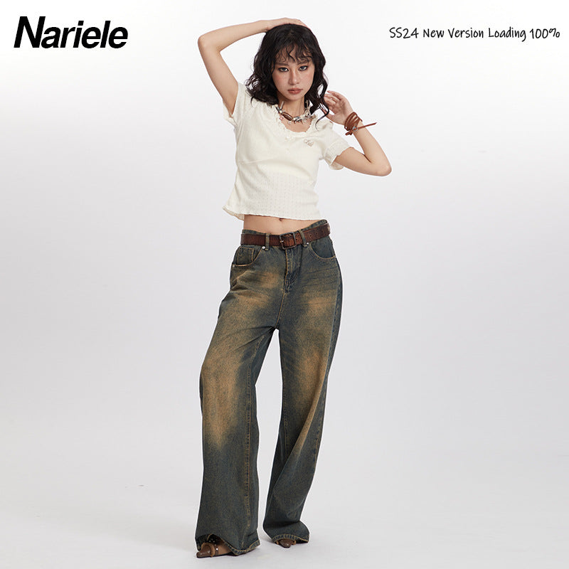 Nariele Ballet Design Sense V-neck Collarbone Tee