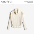 CHUYUQI Stacked Collar Vest Sweater Thin Two-piece Set