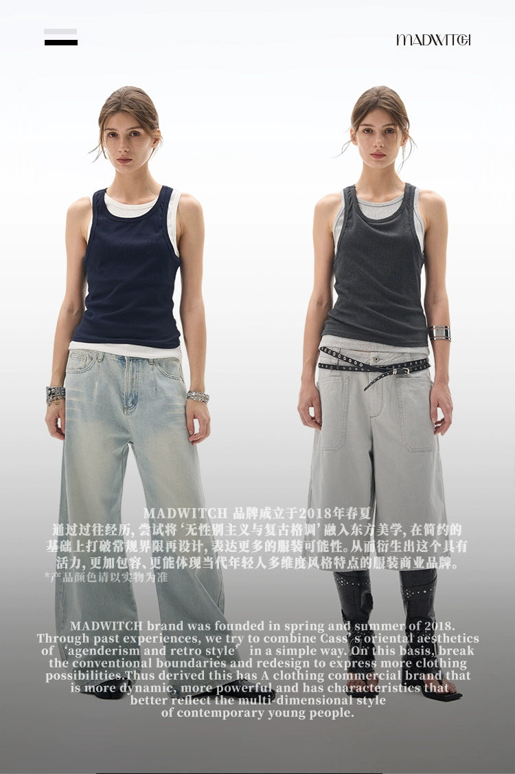 MADWITCH Real Two-piece Stacked I-shaped Vest