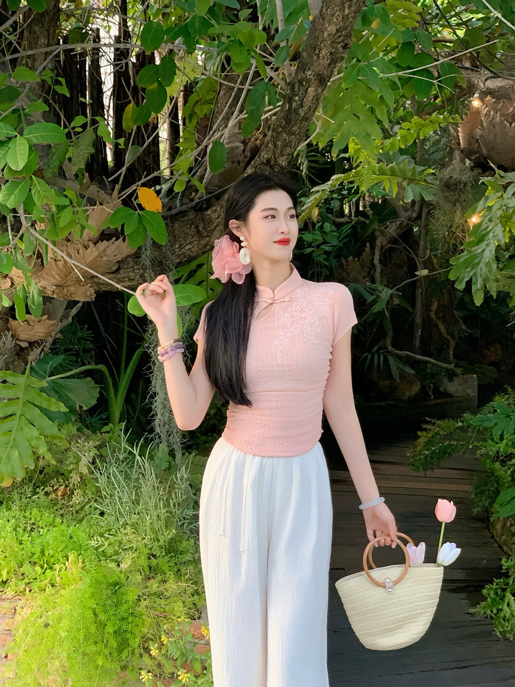 ZIHE New Chinese Straight Versatile Trousers