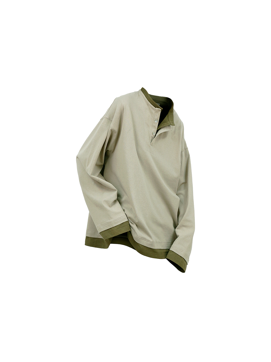 RELABEL Fake Two-piece Color Matching Casual Versatile Long Sleeves