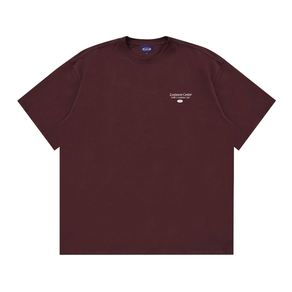 Loopsoon Crew Neck Back Print Loose Casual Tee