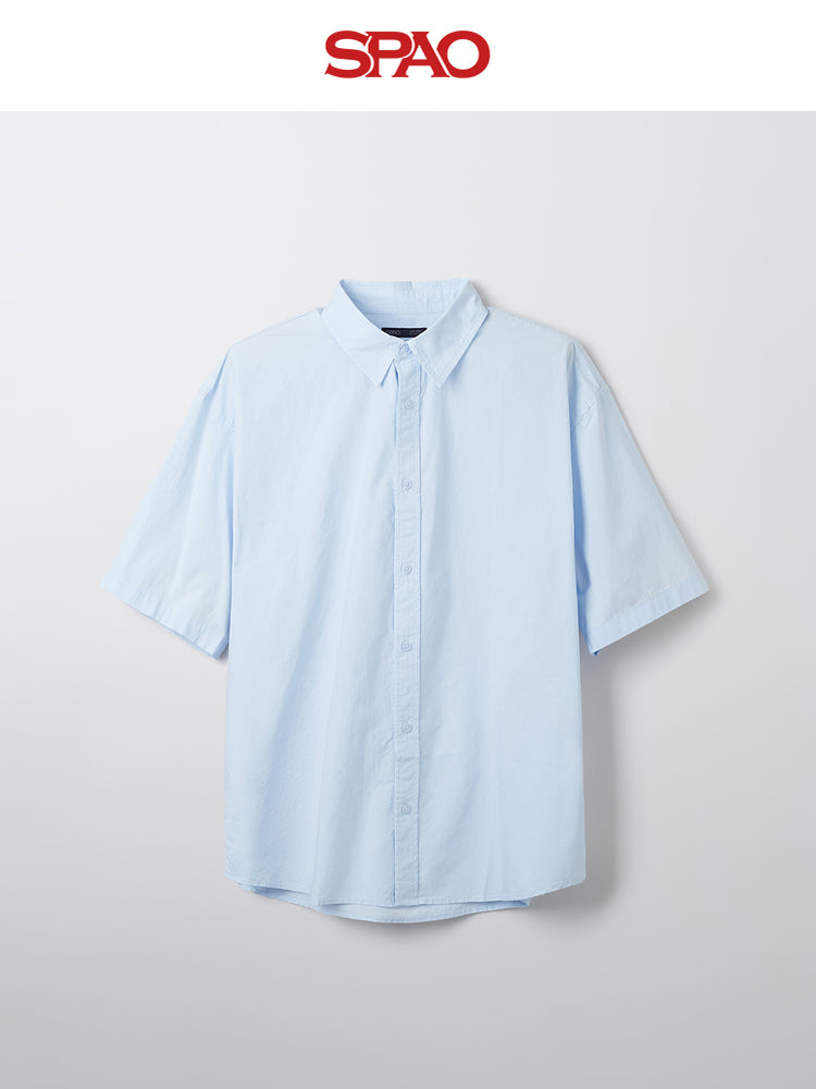 SPAO simple casual solid color daily shirt SPYWF24M06