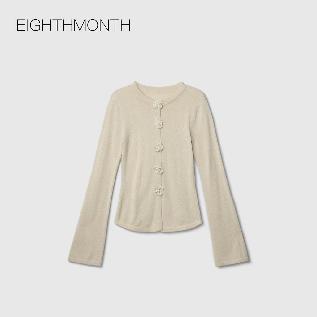 EIGHTHMONTH Three-dimensional Floral Button Knit