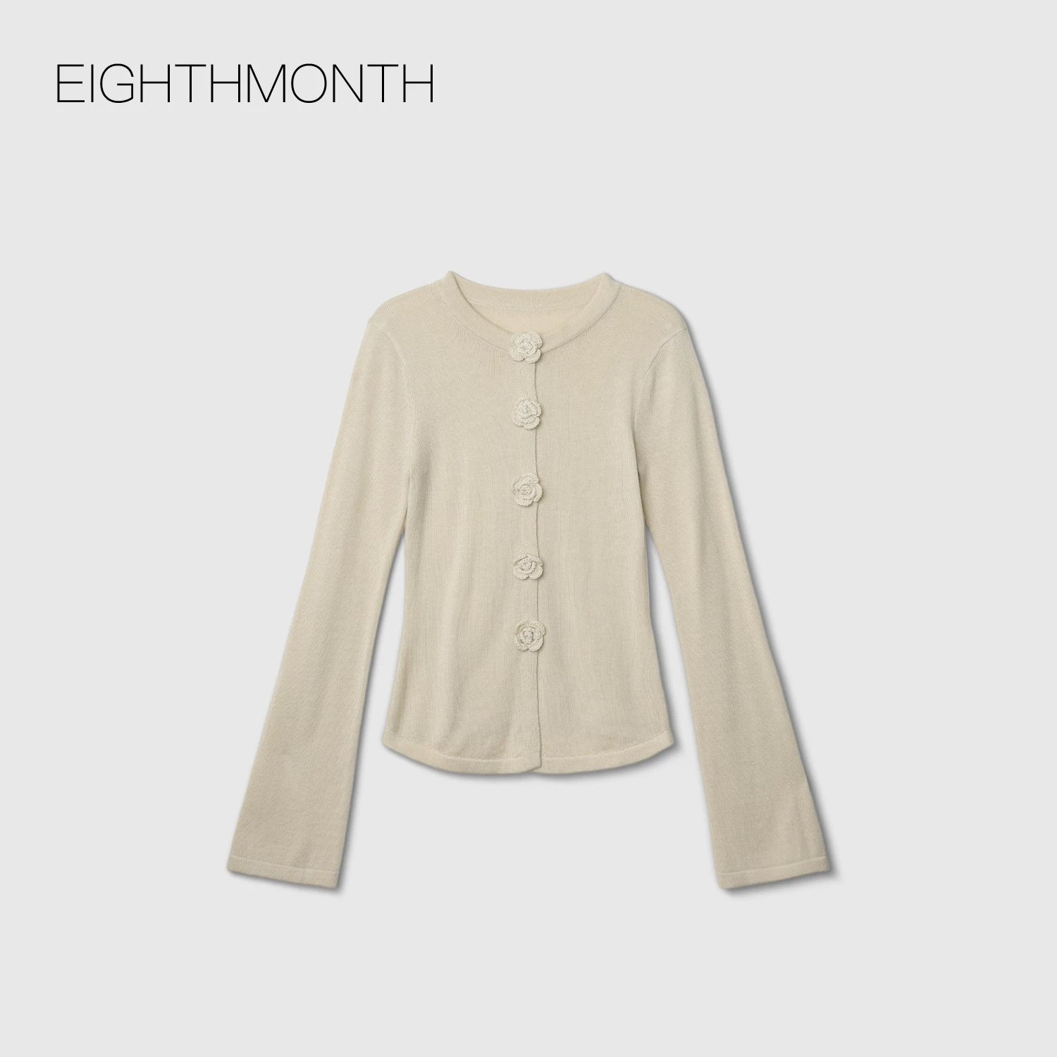 EIGHTHMONTH Three-dimensional Floral Button Knit