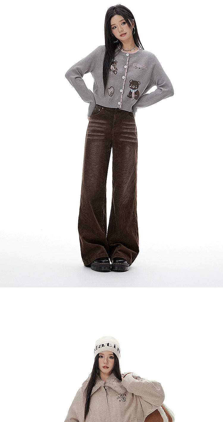 Imone Vintage Heavy Corduroy Loose Straight Casual Pants