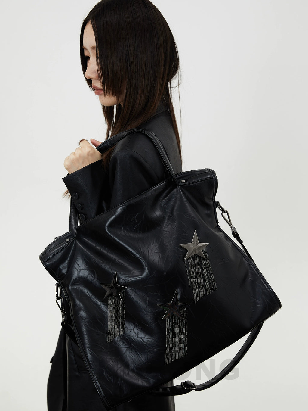 BINGBONG Large Capacity Messenger Tote Bag Single Shoulder Fringed Large Bag