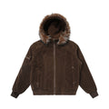 CHANYOOU Retro Seat Mountain Carving Deconstruction Fur Collar Hooded Cotton-padded Coat