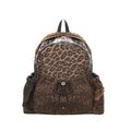 JANDRESS Stitching Leopard Print Pleated Drawstring Backpack