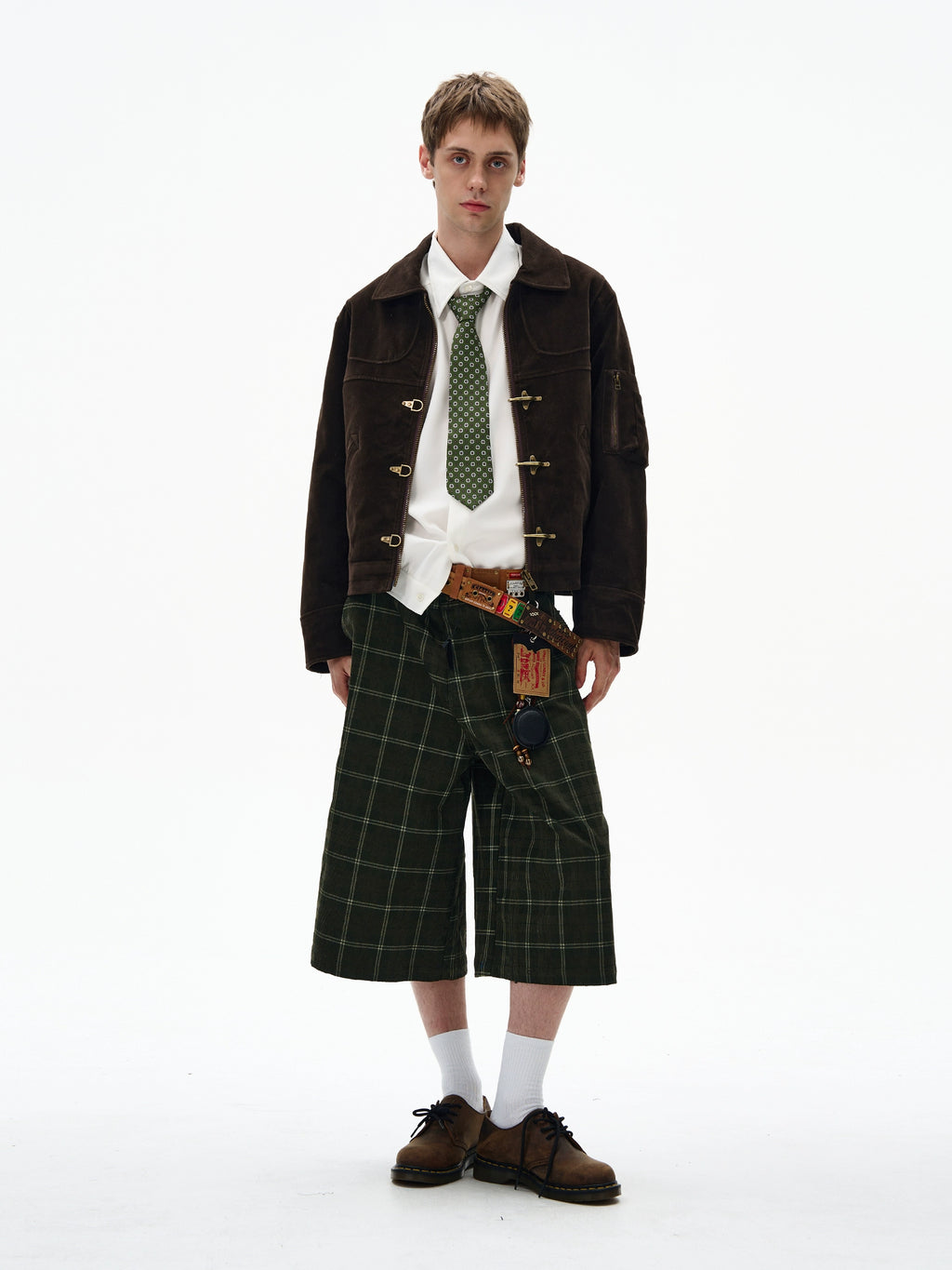 MADWITCH Deconstructed Splicing Aircraft Buckle Short Jacket