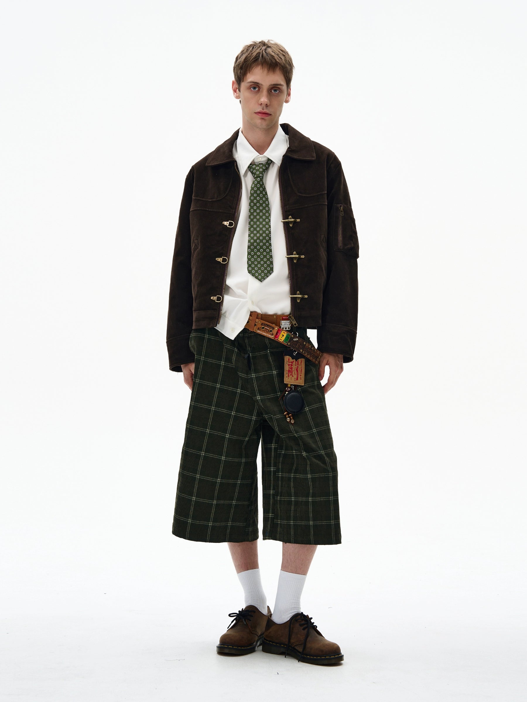 MADWITCH Deconstructed Splicing Aircraft Buckle Short Jacket