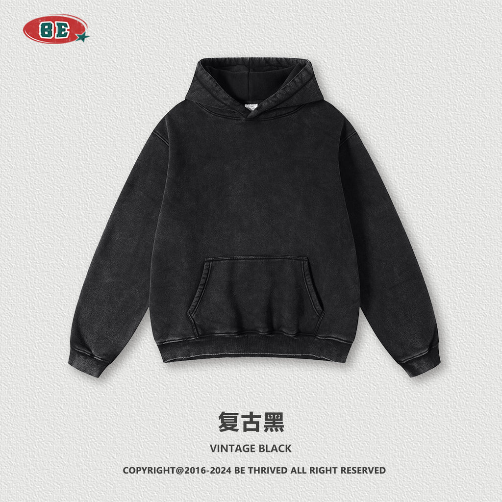 BE Men's Vintage Fleece Hooded Sweater