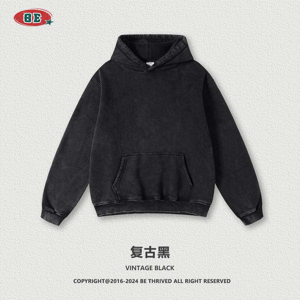 BE Men's Vintage Fleece Hooded Sweater