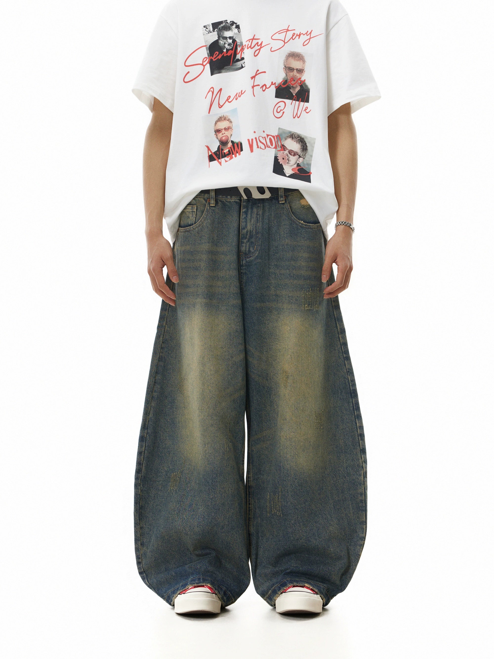 BTSG Retro Washed Yellow Mud Vertical Scimitar Jeans